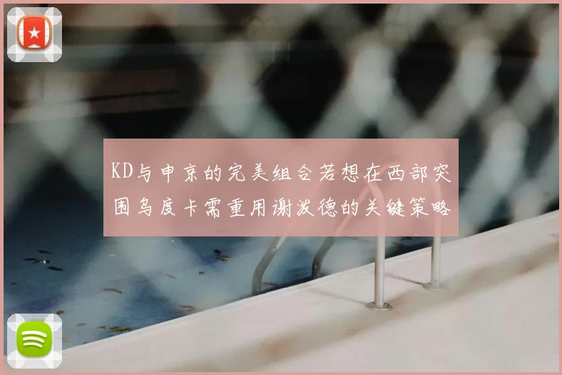 KD与申京的完美组合若想在西部突围乌度卡需重用谢泼德的关键策略