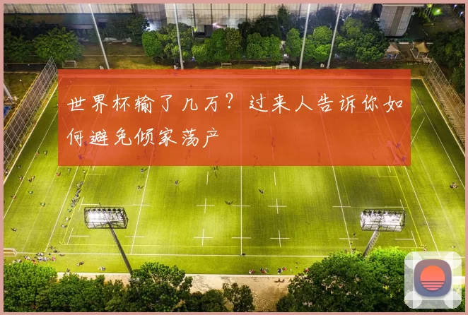 世界杯输了几万?过来人告诉你如何避免倾家荡产